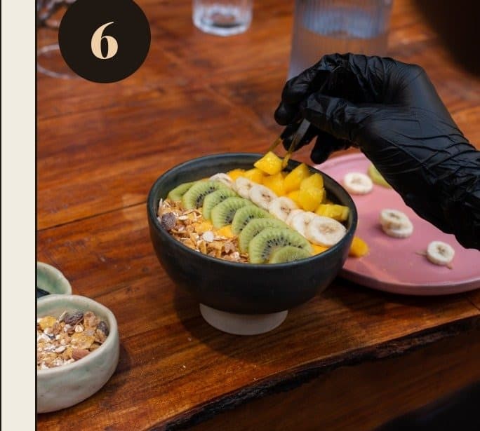 The Sunny Bowl — a Mango Smoothie Bowl with a Matcha Latte